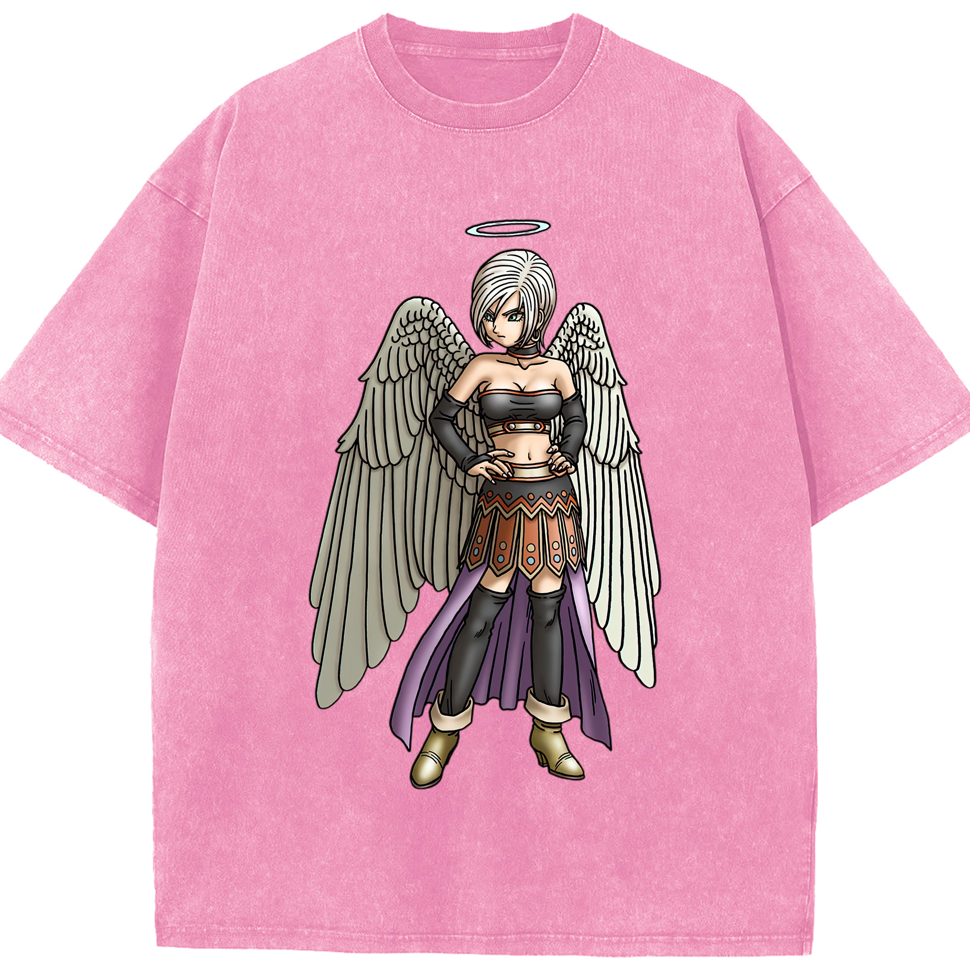 （画像用） ドラゴンクエスト Doragon Kuesuto Dragon Quest 綿100% ヴィンテージ風 半袖Tシャツ（フロントプリント）